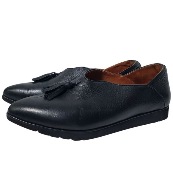 L’Amour Des Pieds Black Point Toe Leather Flats Sz 6 Comfort Dressy Casual - Picture 4 of 10